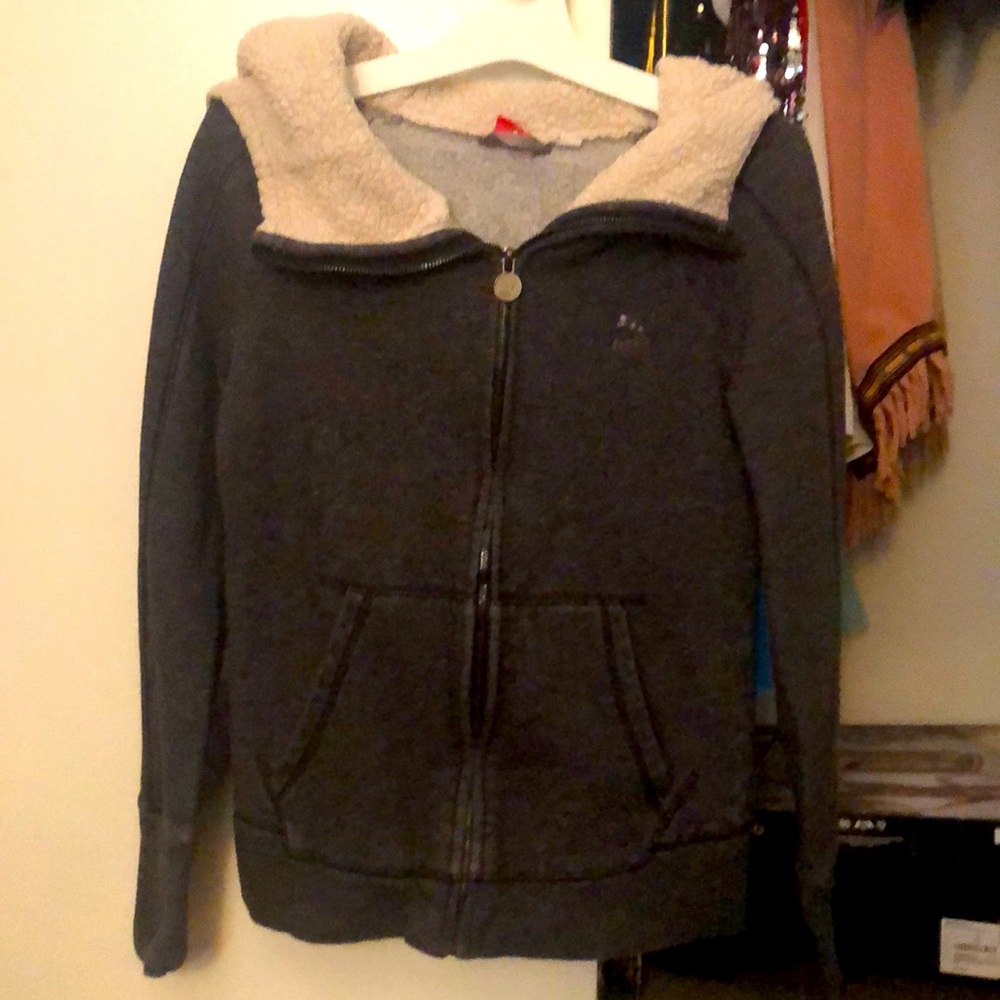 Gray Puma Zip-up jacket with fleece collar